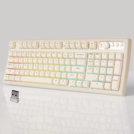 Cute Creamy Keyboard, Bluetooth/2.4GHz Gaming Keyboard